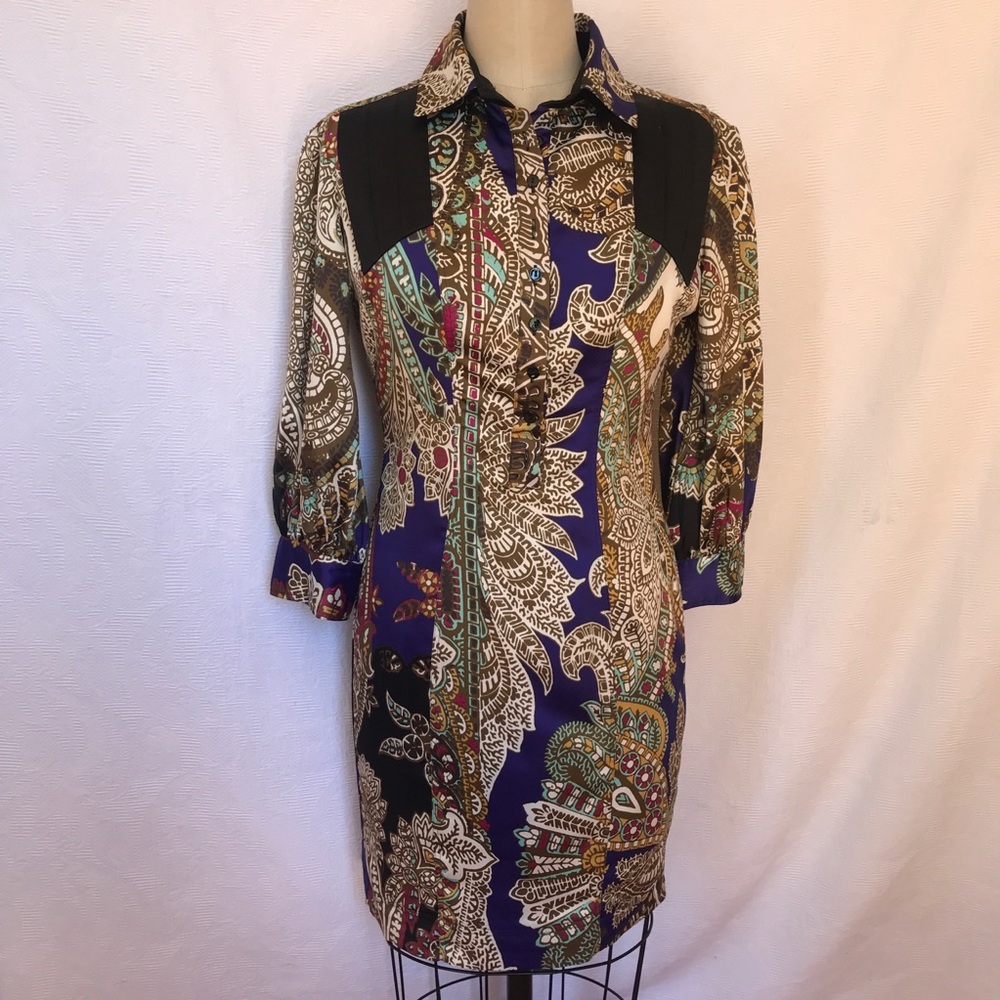 Just Cavalli US 6 lg sl button front dress